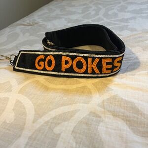 GO POKES Oklahoma‎ Beaded Strap Pouch Bag Accessory NWOT